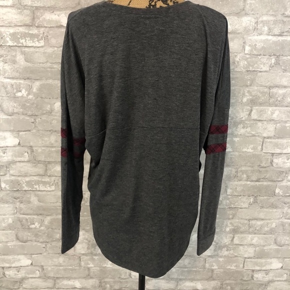 Maurices Plaid USA Heart Raglan Long Sleeve Tee - Picture 4 of 6